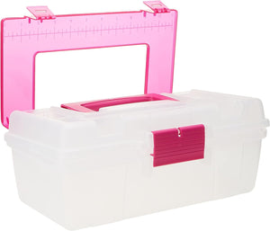 Creative Options 114-082 Molded Storage Craft Box with Lift-Out Tray, 13-inch , Pink