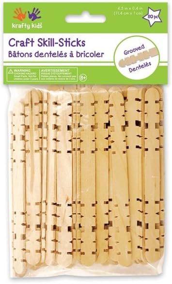 Multicraft Imports Craft Skill Sticks-Natural 4.5" 80 Pcs