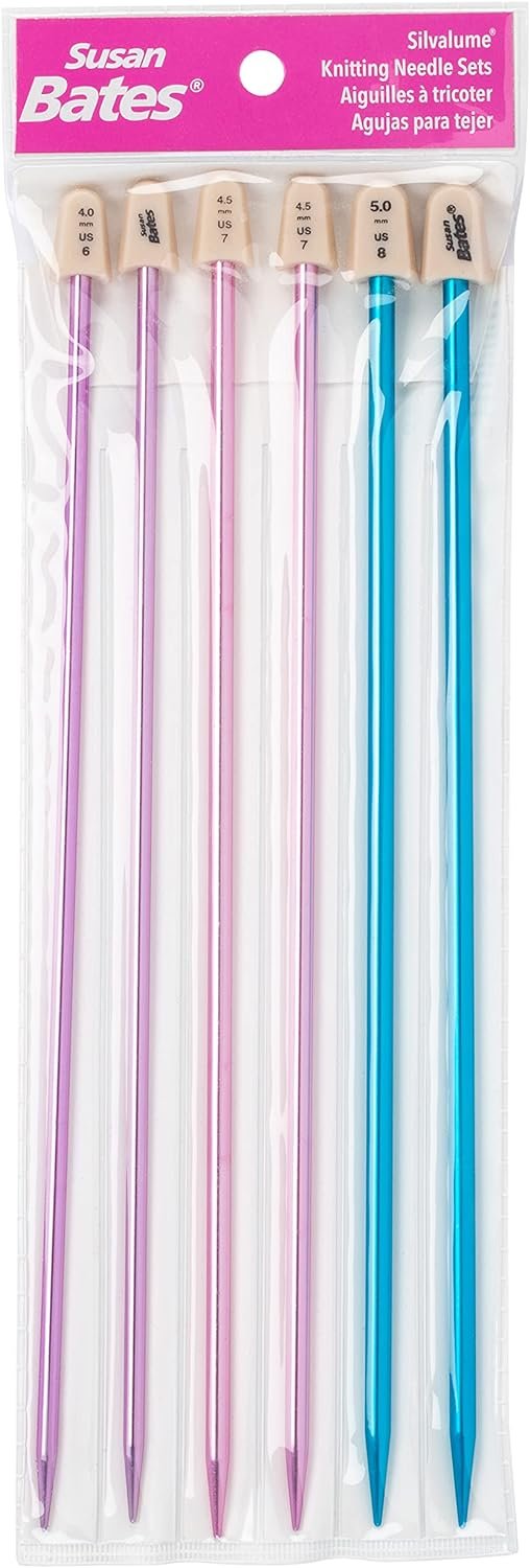 Silvalume 11191 Knitting Needles, Straight, 10-Inch