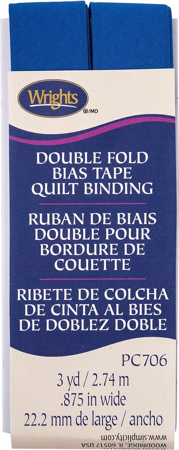 Wrights Snorkel Blue Double Fold Quilt Binding 7/8" X3yd, 1 Count (Pack of 1)