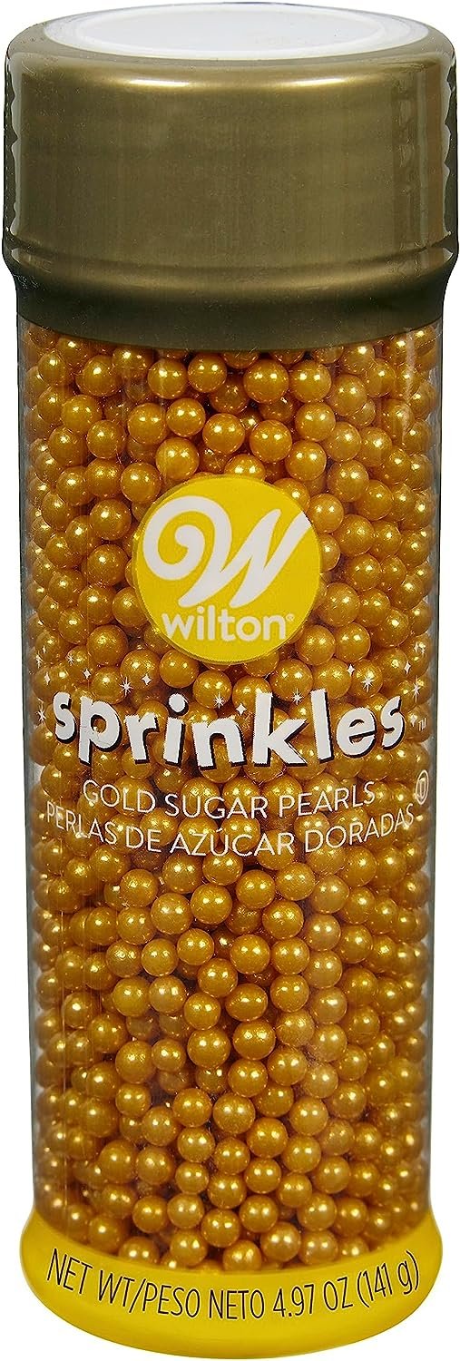 Wilton Sugar Pearls, 141 gram, Gold, Non Toxic