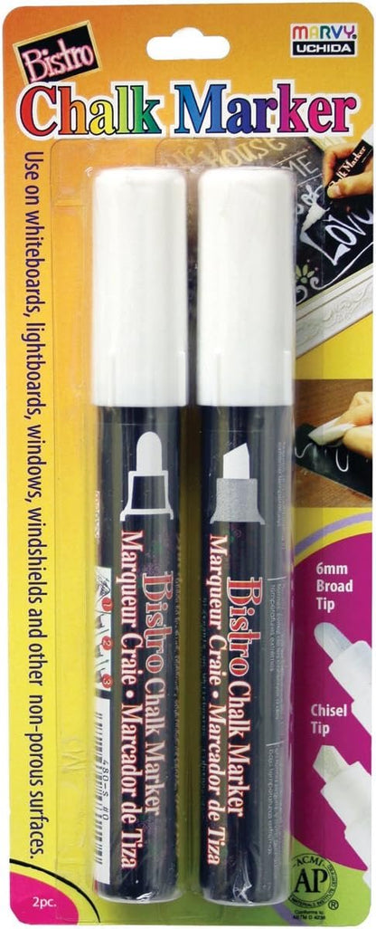 Uchida 4832-2A Bistro Chalk Marker Set 2/Pkg-White