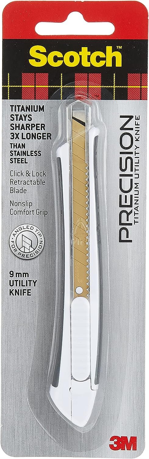 3M 159573 051141391083 Scotch Titanium Snap-Off Utility Knife, Small