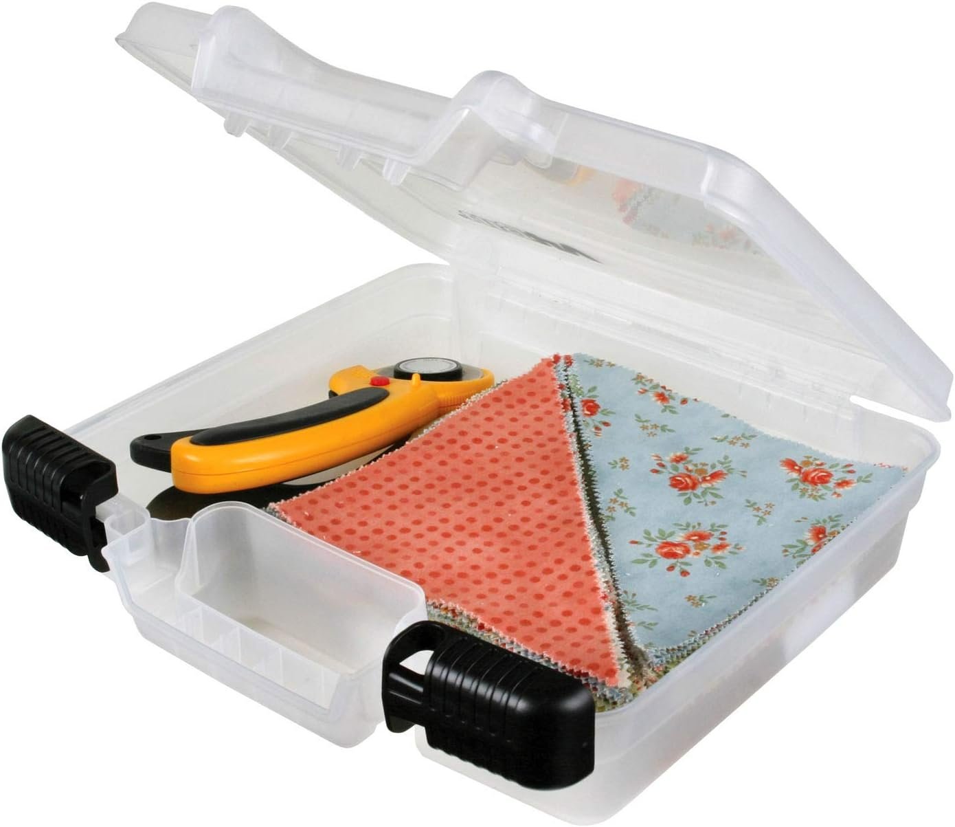 ArtBin 6972AB 10 inch Quick View Deep Base Carrying Case, Portable Art & Craft Organizer with Handle, [1] Plastic Storage Case, Translucent