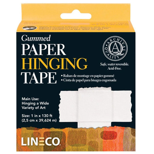 Lineco, Gummed Paper Hinging Tape, 1''x130 Feet. Water-Activated Acid-Free, Neutral PH