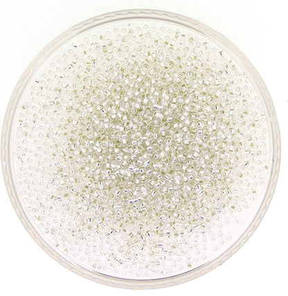 Round Seed Beads Size 15/0 8.2 Gram Tube Silver Lined Crystal 15-91