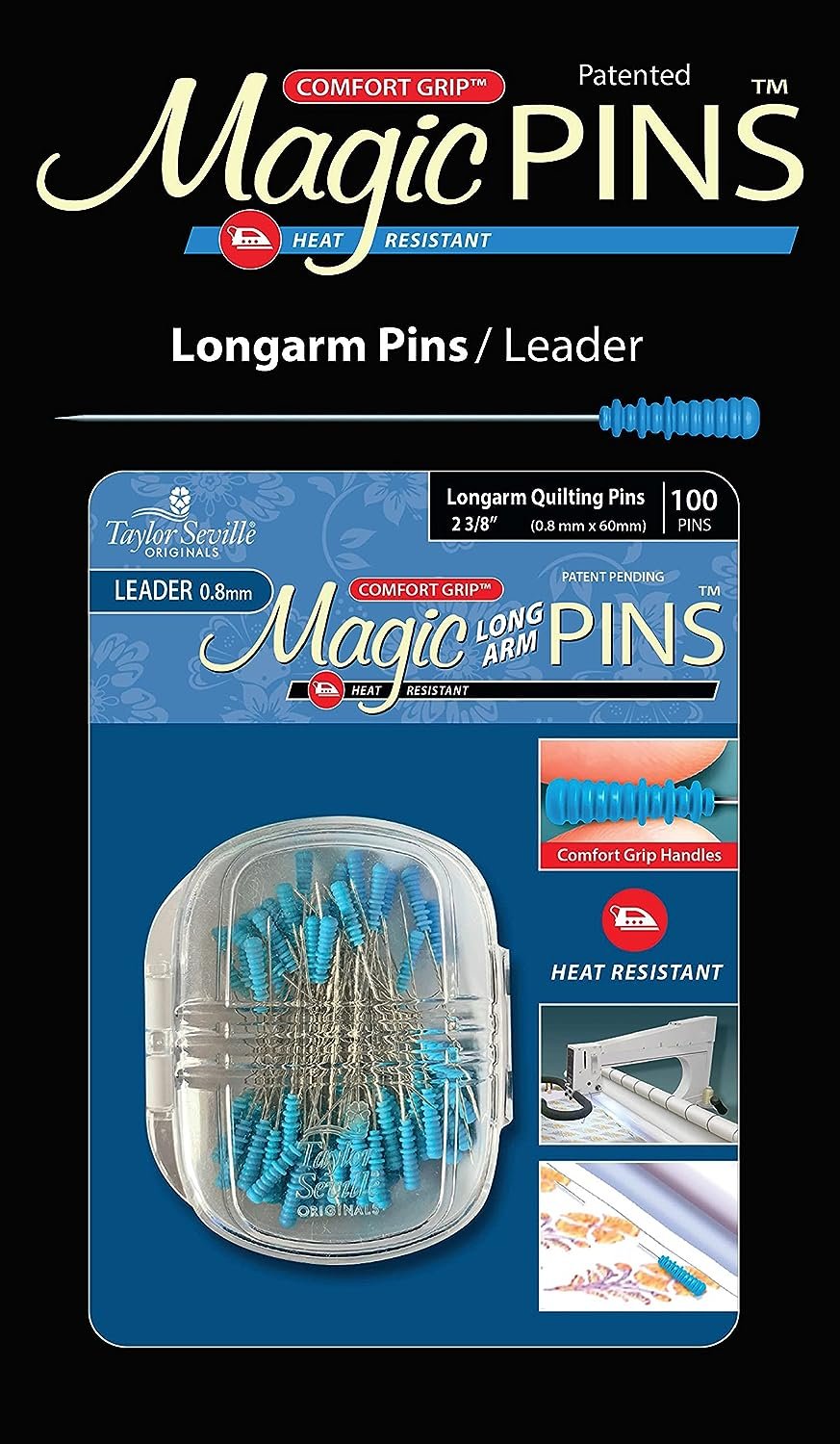 Taylor Seville Magic Pins Long Arm Leader 100pc