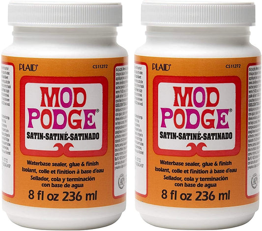 Mod Podge CS11272 Waterbase Sealer, Glue and Finish, Satin, 8 Ounce,Multicolor - 2 Pack