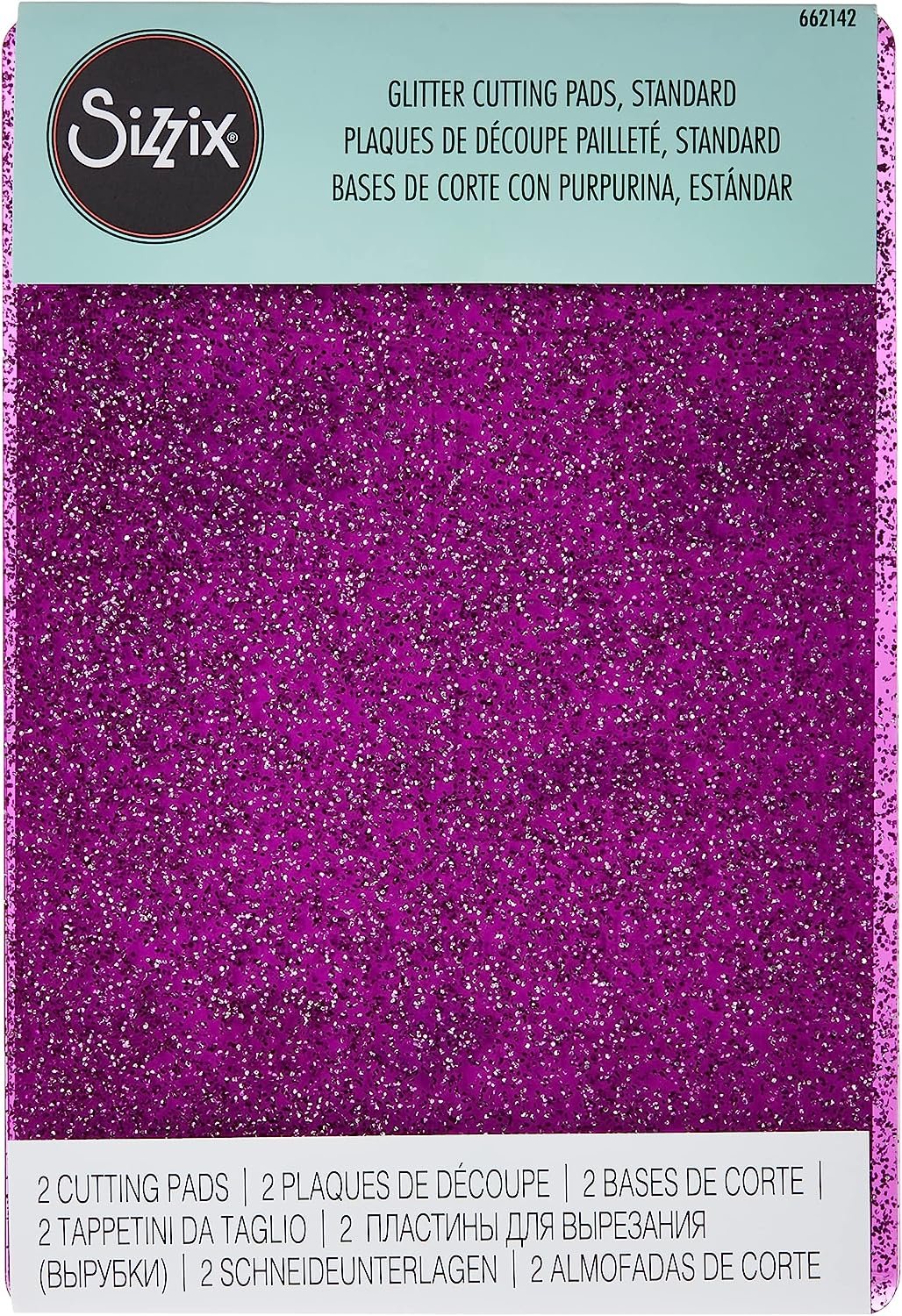 Sizzix SIZ662142 Cutting Pad Standard Purple Silver Glitter Purpleslr