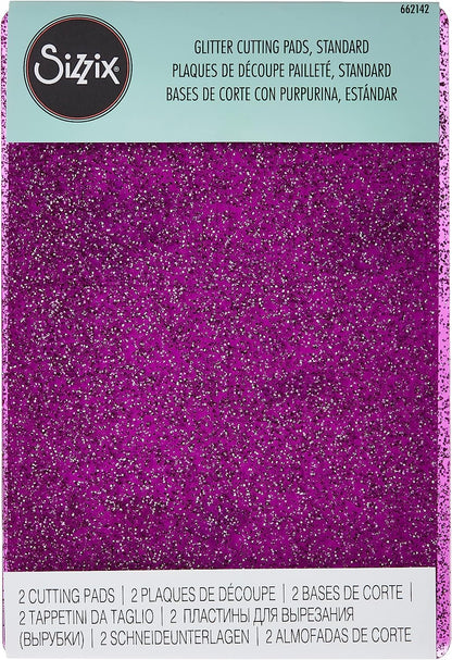 Sizzix SIZ662142 Cutting Pad Standard Purple Silver Glitter Purpleslr