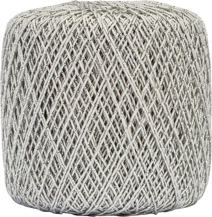 Coats Crochet Aunt Lydia's Crochet, Cotton Metallic Size 10, White/Pearl