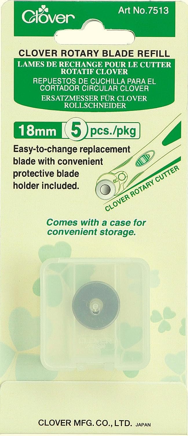 Clover Rotary Blade Refill Pack x 5, 18mm x5, Silver