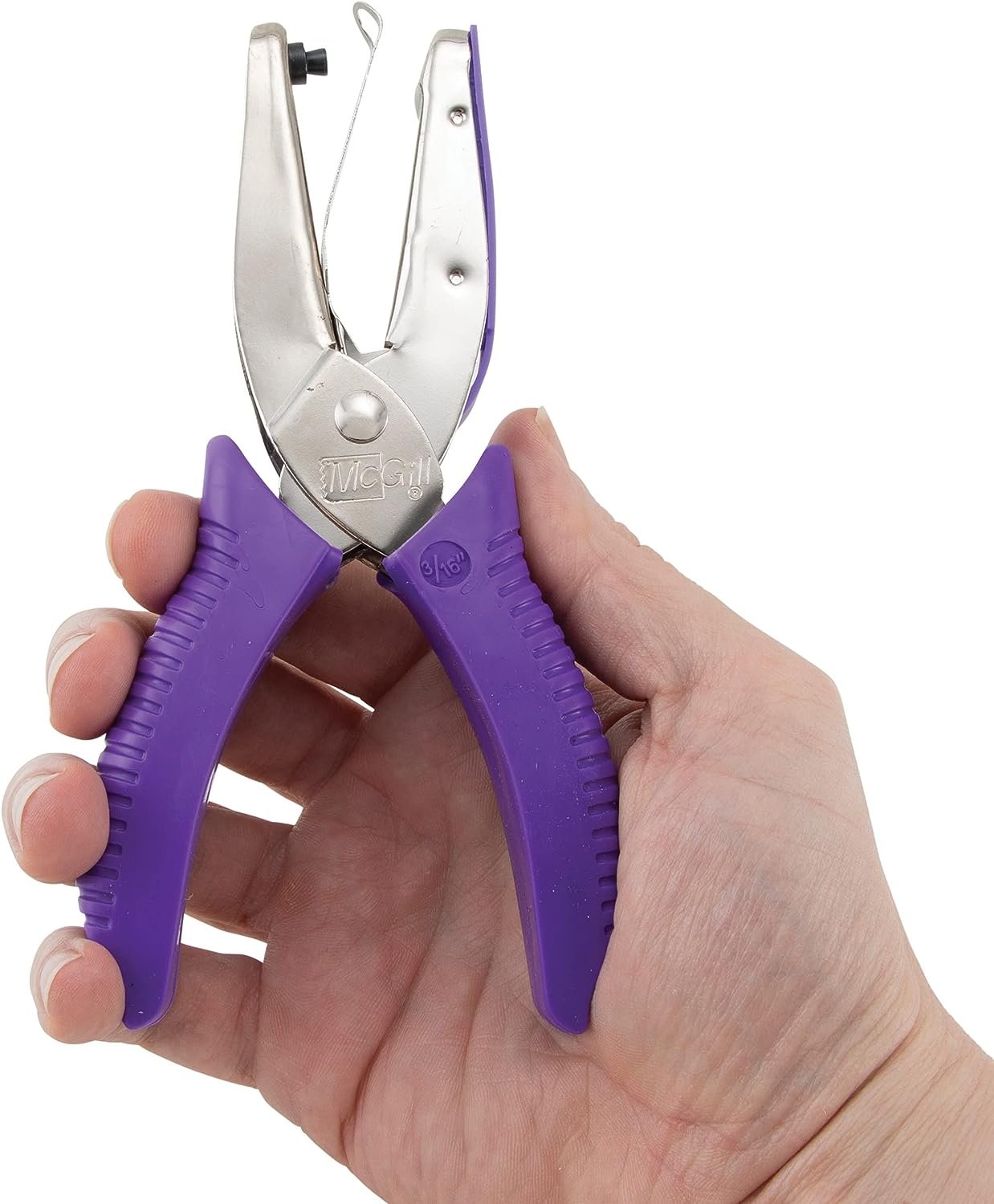 McGill 2" Reach Punchline Hole Punch, 3/16 Inch Round, Chrome/Purple (MCG53600C)