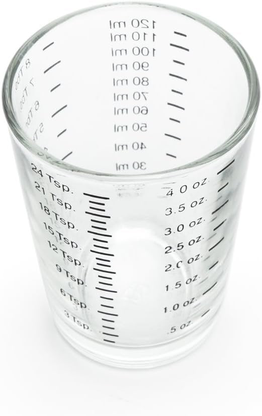 Fox Run Brands 4-Ounce Mini Shot Glass Measuring Cup, 4 oz, Clear