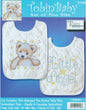 Tobin T21708 Angel Bib Pair Stamped Cross Stitch Kit, 9 by 14-Inch, White, 9" x 14", Set of 2