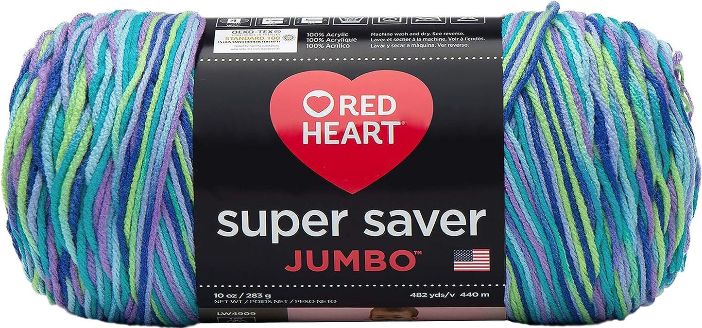 RED HEART E302 Super Saver Jumbo Yarn, Wildflower