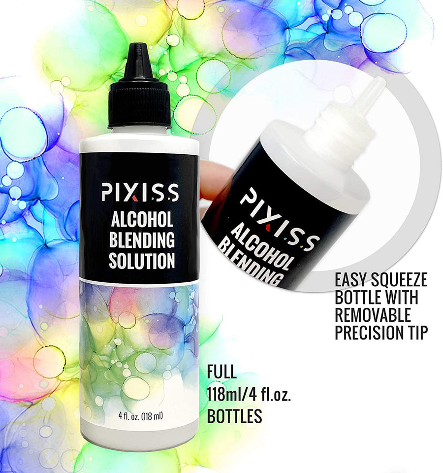 Alcohol Blending Solution for Ink - Large 4oz Ink Blending Solution - Works with All Alcohol Inks - with Applicator Tip, Applicator Bottle and Funnel