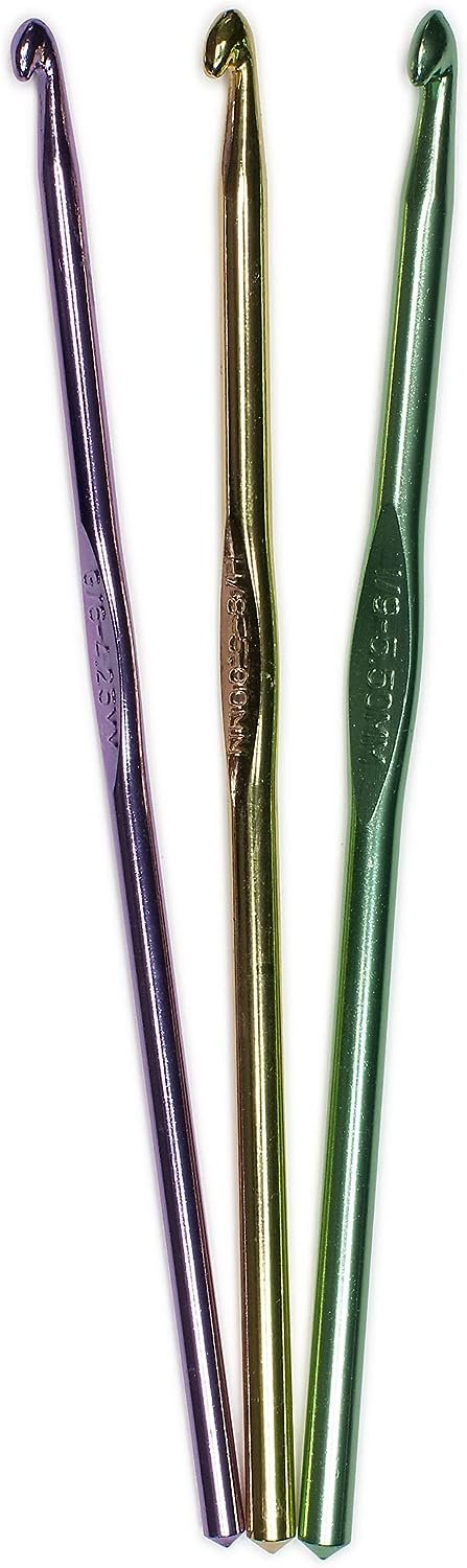 Boye Rounded Aluminum Crochet Hook Set, Sizes J-N