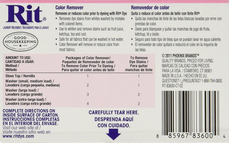 Rit Dye Laundry Treatment Color Remover Powder, 2 oz