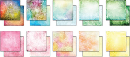 Craft Consortium Double-Sided Paper Pad 12"X12" 30/Pkg-Grunge-Light Tones, 20 Designs, Multi