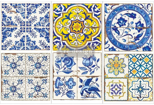 Prima Marketing Re-Design Decor Transfers 6"X12" 3/Sheets-Casa Tiles -RE656751