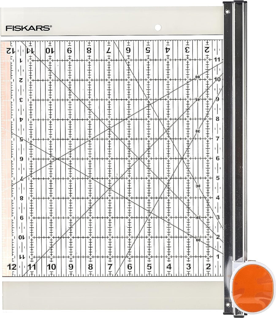 Fiskars Rotary Ruler Combo for Fabric Cutting, 12-Inch x 12-Inch,Clear