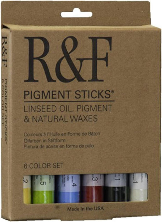 R&F Handmade Paints 2810 Oil Pigment Stick Set of 6 Colors Introductory Colors