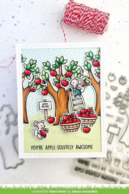 Lawn Fawn LF2930 Apple-Solutely Awesome 4X6 Clear Stamp Set