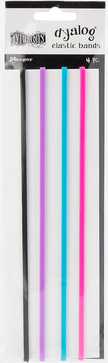 Ranger Dyan Revelry's Dylusions Dyalog Notebook Elastic Bands (4 Per Pack), Multicolor