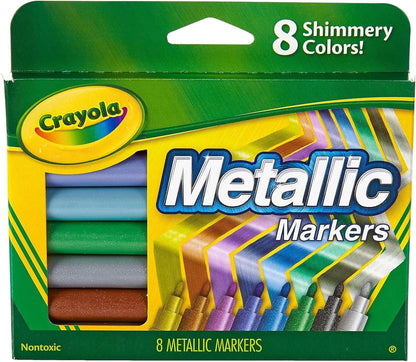 Crayola Metallic Markers, Art Supplies, 8 Count, Colors May Vary