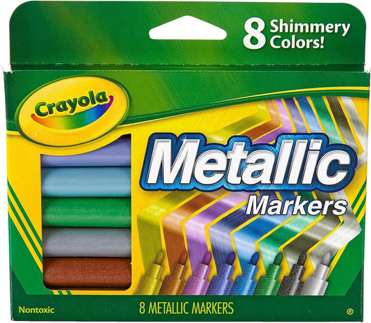 Crayola Metallic Markers, Art Supplies, 8 Count, Colors May Vary