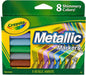 Crayola Metallic Markers, Art Supplies, 8 Count, Colors May Vary