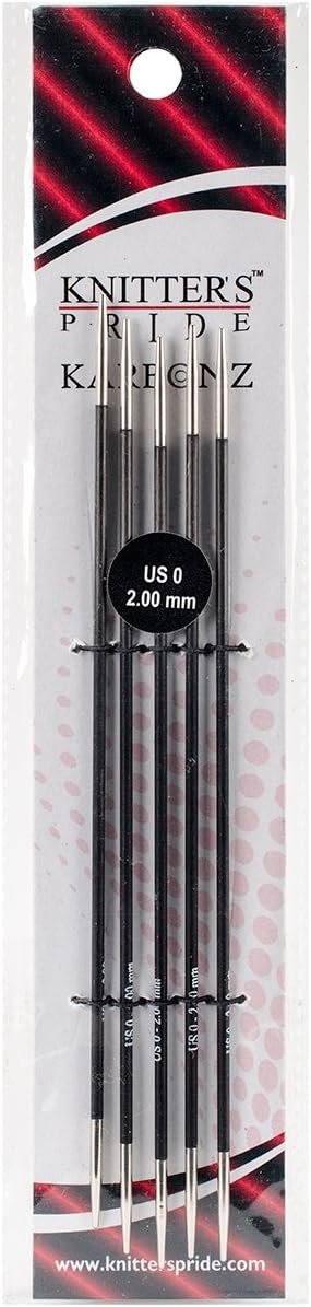 Knitter's Pride 515819-Karbonz Double Pointed Needles 6", Size 0/2mm, Black