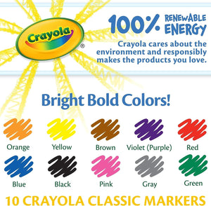 CRAYOLA MARKERS FINE LINE 10 COUNT