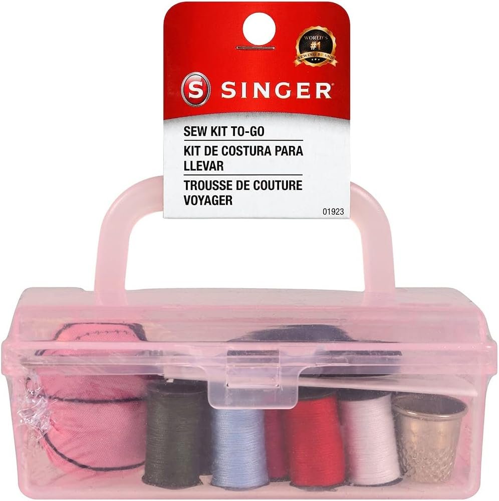 SINGER 01923 Toolbox Sewing Kit, Pink, 2.75" x 1.95" x 4.50"