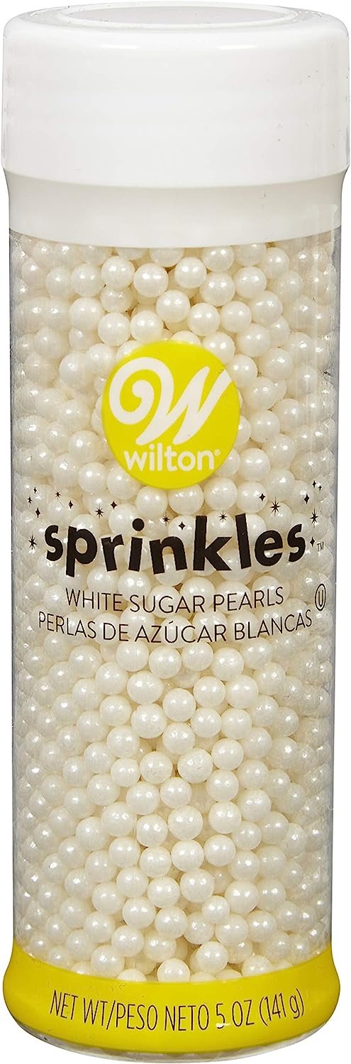 Wilton Sugar Pearls, White, 5 Oz, Non Toxic
