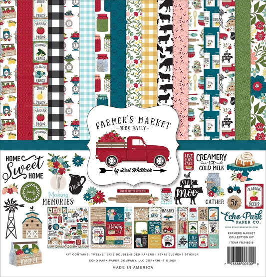 Echo Park Paper Company Farmer's Market Collection Kit Paper, Multi , 12-x-12-Inch
