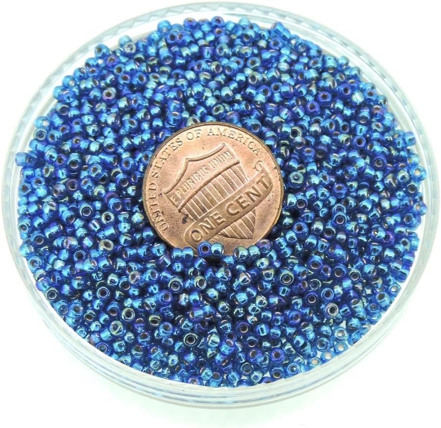 Capri Blue AB Silver Lined Miyuki Japanese round rocailles glass seed beads 11/0 Approximately 24 gram 5 inch tube