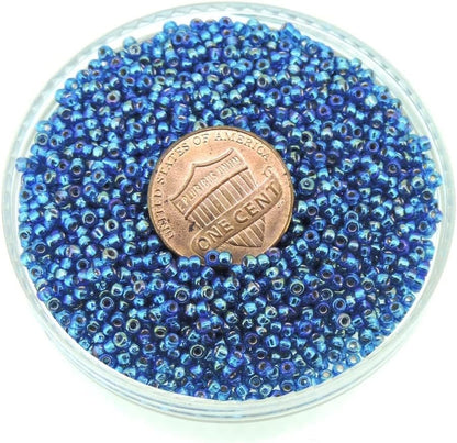 Capri Blue AB Silver Lined Miyuki Japanese round rocailles glass seed beads 11/0 Approximately 24 gram 5 inch tube