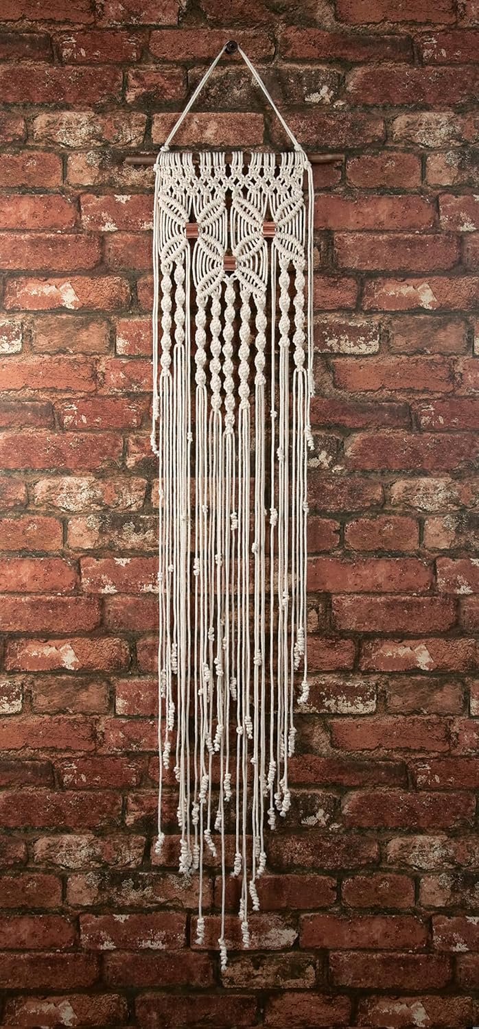 Solid Oak Macrame WALLHANG KIT 3 Flowers, Off-White, One Size