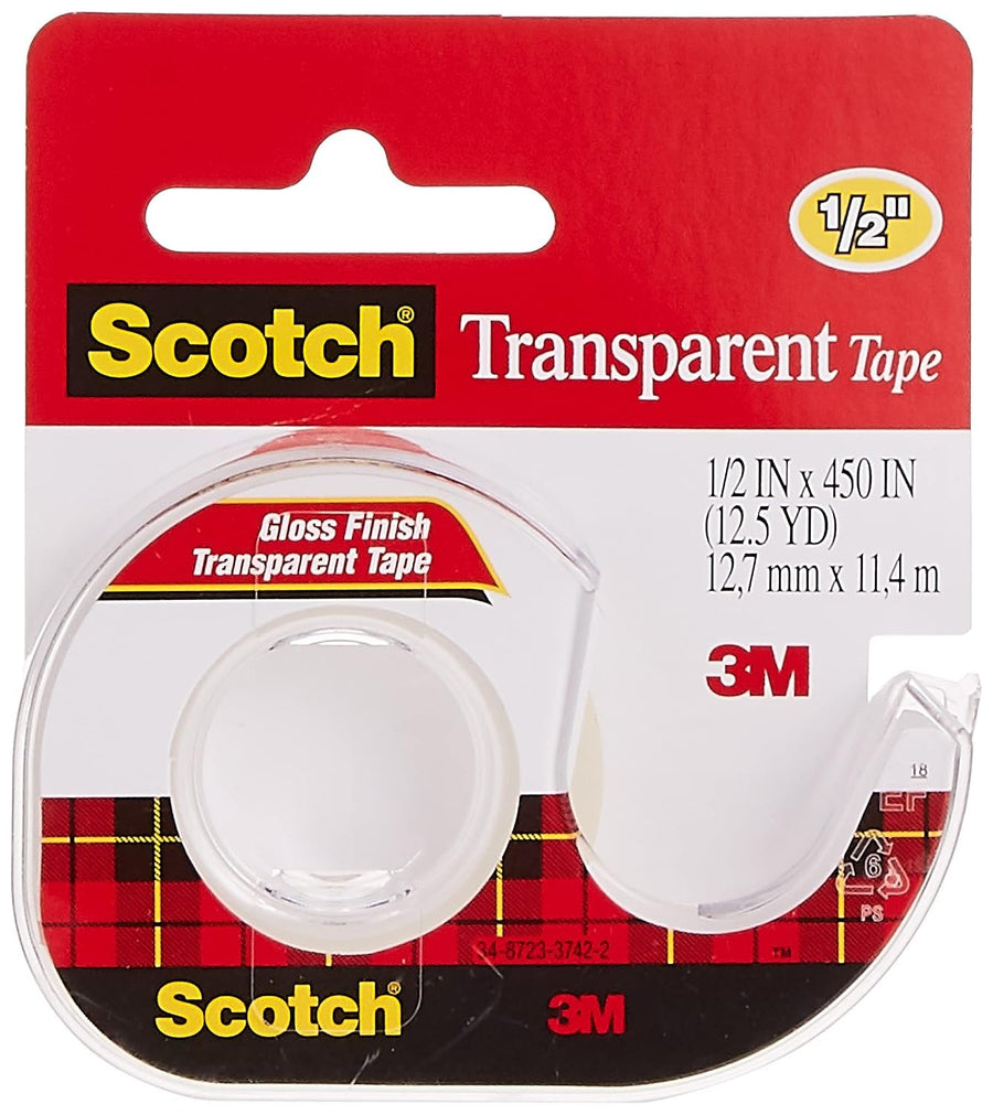 Scotch Transparent Tape 1/2'' X 450'' 1 ea