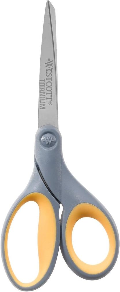 Westcott Pointed Titanium Bonded Scissors with Soft Grip Handles