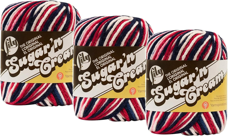 Bulk Buy: Lily Sugar 'n Cream 100% Cotton Yarn (3-Pack) Ombres, Prints, Scents & Stripes