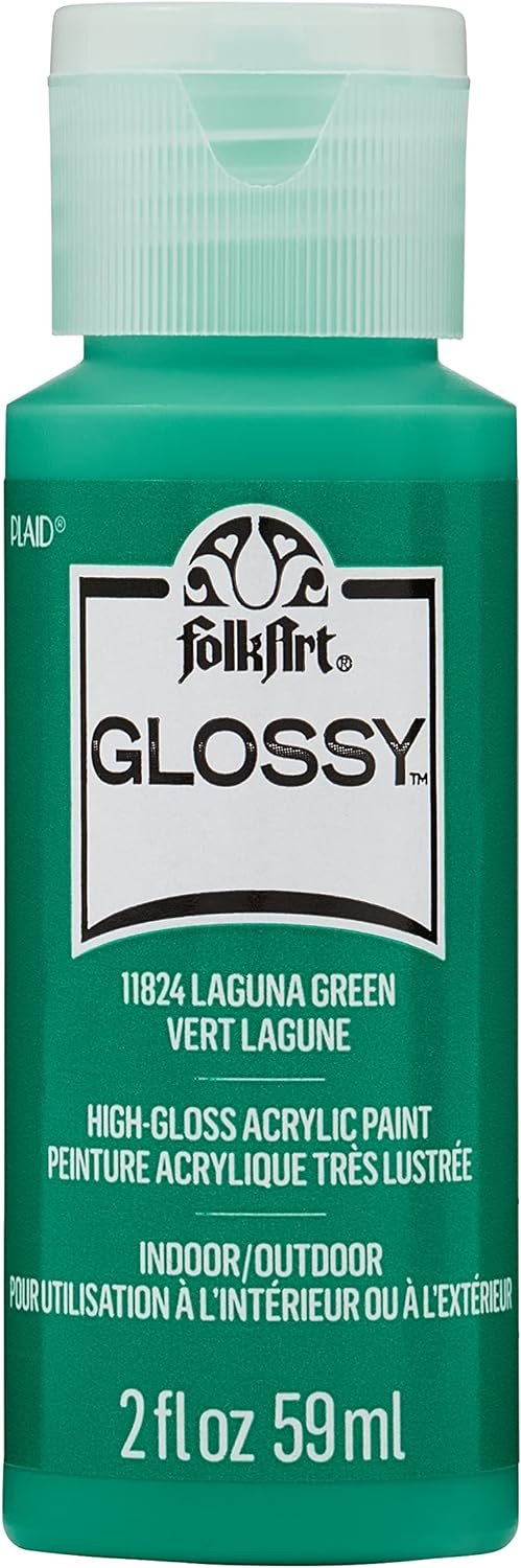 FolkArt, Neptune Blue 2 fl oz Assorted 59ml Brilliant Gloss Acrylic Paint for Easy to Apply DIY Crafts, Art Supplies with A Glossy Finish, 11827