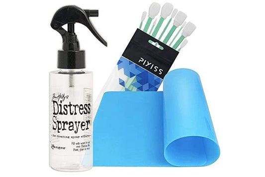 Ink Sprayer Ranger Spray Bottle, Tim Holtz Mister Distress Sprayer, Pixiss Silicone Work Mat and 10 Blending Tools