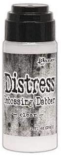 Tim Holtz Ranger Embossing Glazes Bundle of 12 Colors in 1 oz Jars, 2 Distress Embossing Pens, 1 Ounce Distress Embossing Dabber, Bundle of 14 Items