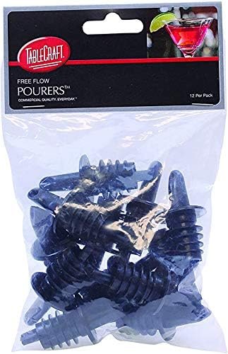 TableCraft H35BK Free Flow Pourers, Black, 24-Pack