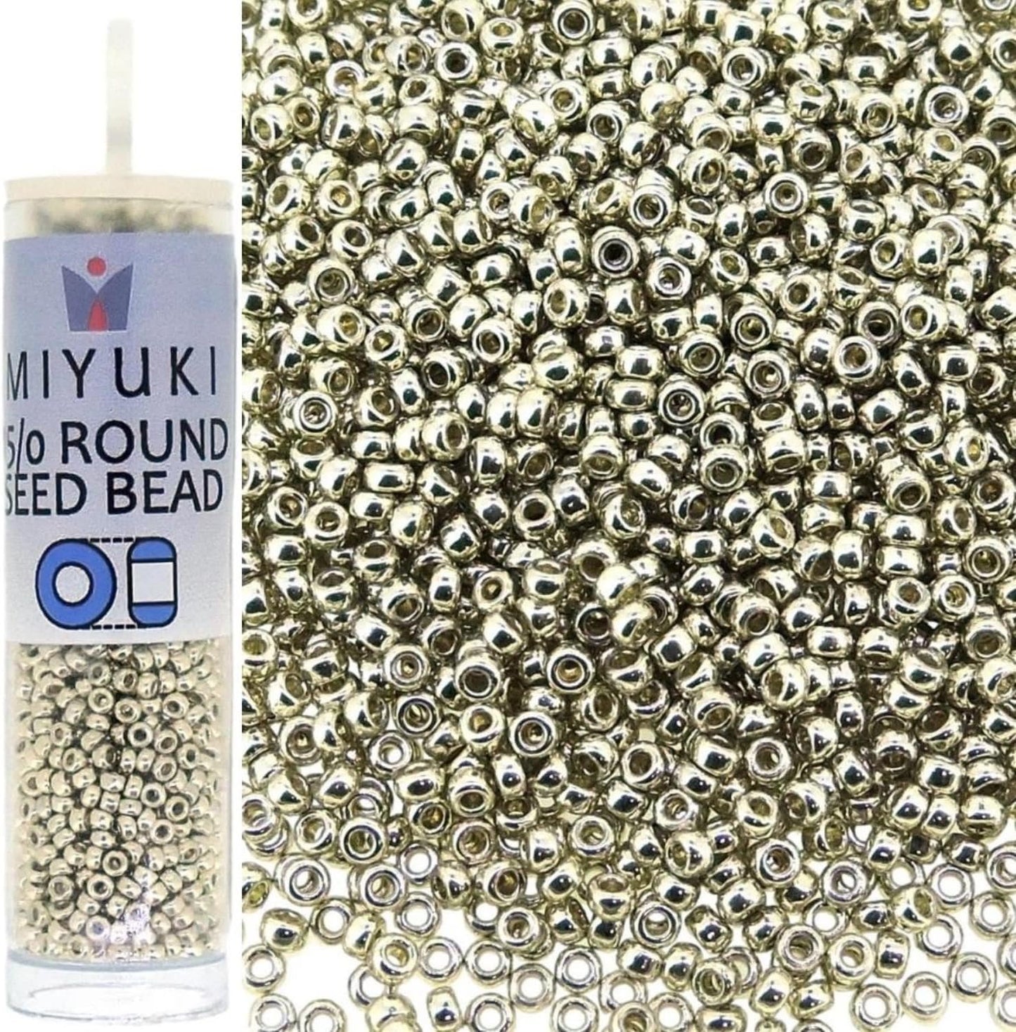 Round Rocaille's Seed Beads Size 15/0 8.2g Duracoat Galvanized Silver 15-4201