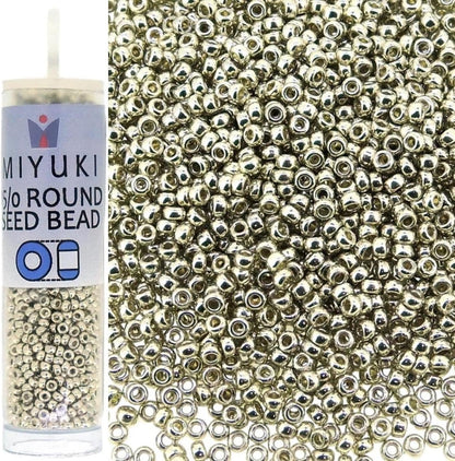 Round Rocaille's Seed Beads Size 15/0 8.2g Duracoat Galvanized Silver 15-4201