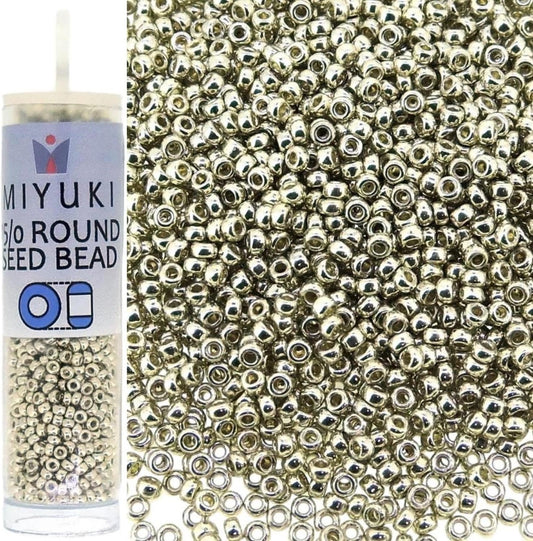 Round Rocaille's Seed Beads Size 15/0 8.2g Duracoat Galvanized Silver 15-4201